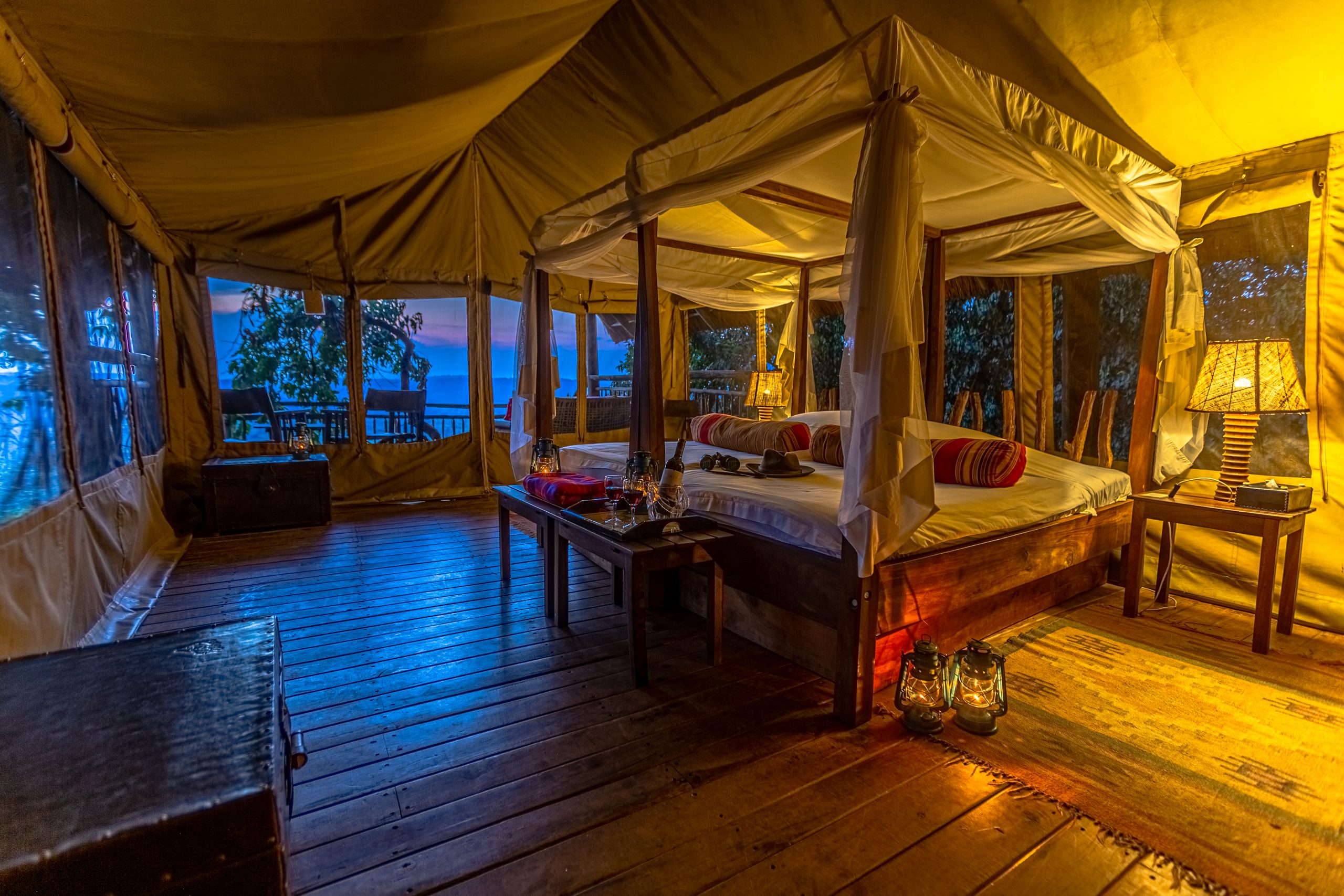 Inside one of the cottages at Mihingo Lodge, Lake Mburo National Park, Uganda